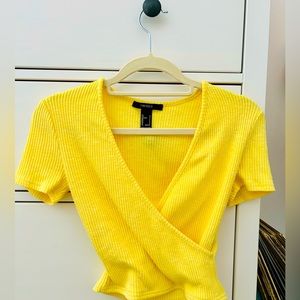 Forever 21 light yellow waist snatching top